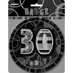 Black Birthday Badge 30