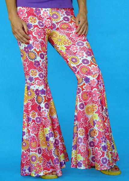 Hippie Flared Bell Bottoms Light Floral size 8-12 | Online Party Shop ...