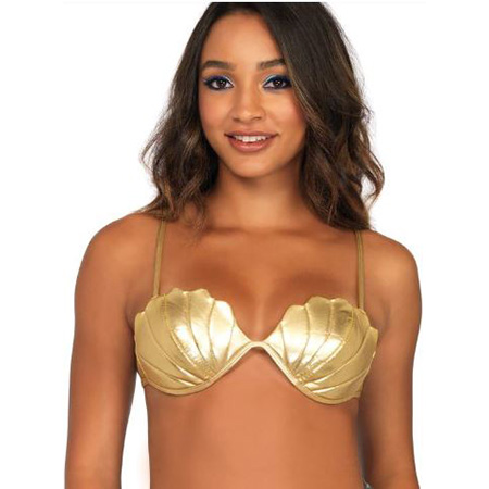Mermaid Shell Bra Top Gold Small, Online Party Shop