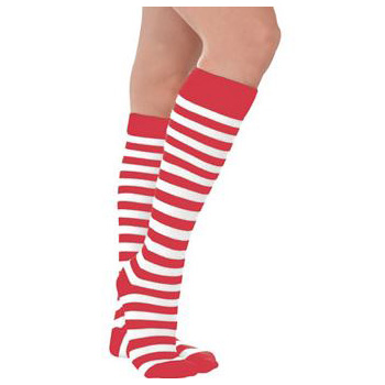 Red & White Striped Knee Highs | Online Party Shop | Flim Flams Party Store