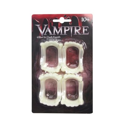 Vampire G.I.D Teeth 4pk 6cm