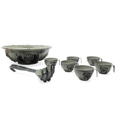 Skull Punch Bowl Set