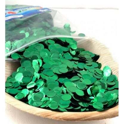 Confetti Metallic 1cm Green 250 grams