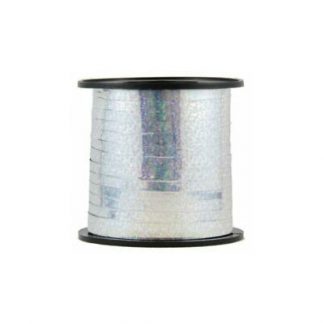 Holographic Curling Ribbon Silver