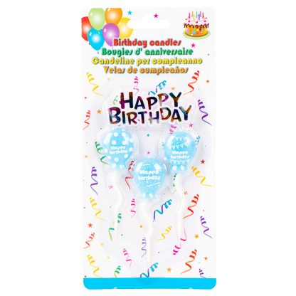 Candle Balloon B/Day Blue