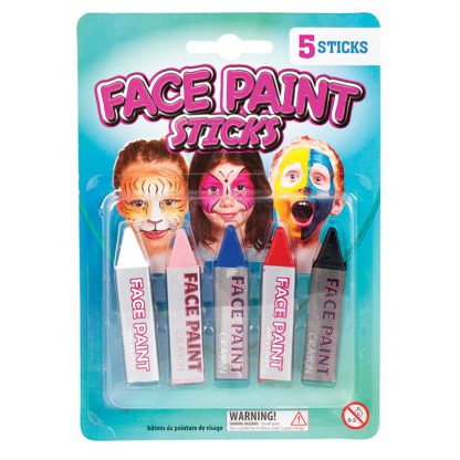 Face Paint Stick Asst Cols 5pc