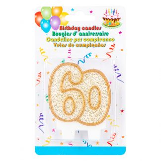 Candle 60th Glitter Gold