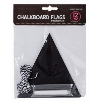 Chalkboard Flags 12pc W/Chalk