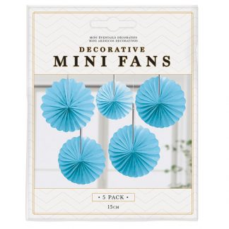 Decorative Mini Fans Blue 5pk