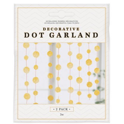 Dot Garland W/Glitter Gold