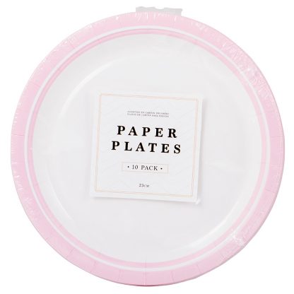 Party Plates 23cm Pink 10pk
