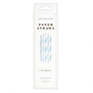 Party Paper Straws 20pk Blue