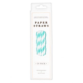 Party Paper Straws 20pk Teal