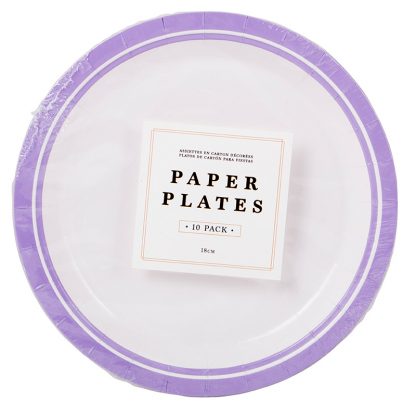 Party Plates 18cm Purple 10pk