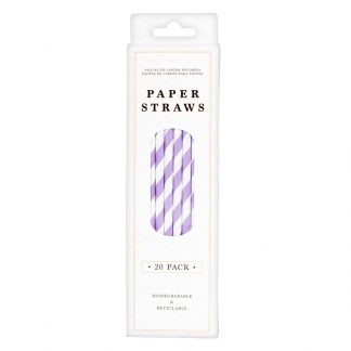 Party Paper Straws 20pk Purple