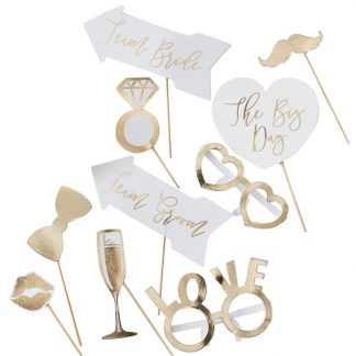 Gold Wedding Photo Booth Props
