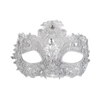 Crystal Lace Silver Eye Mask