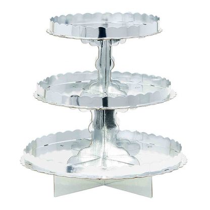 3 Tier Cupcake Treat Stand Silver