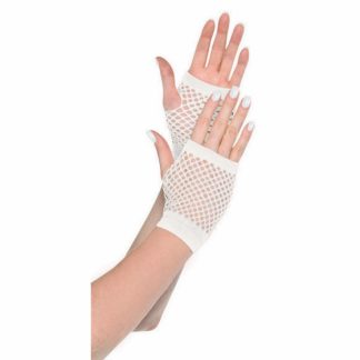 White Fishnet Gloves