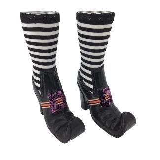 Witches Boots Black White