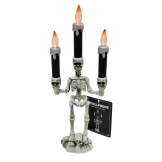B/O Skeleton Candelabra w/Light Up Candles