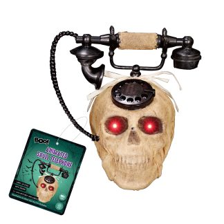 Animated Skull Telephone 22cm