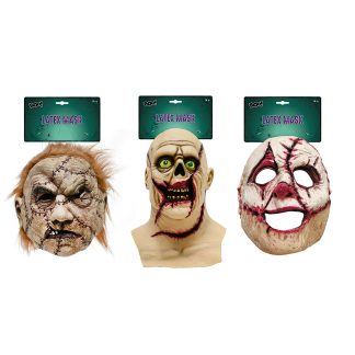 Stitched Face Latex Mask Asst